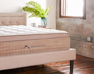 DreamCloud's Stylish Bed Frame With Headboard
